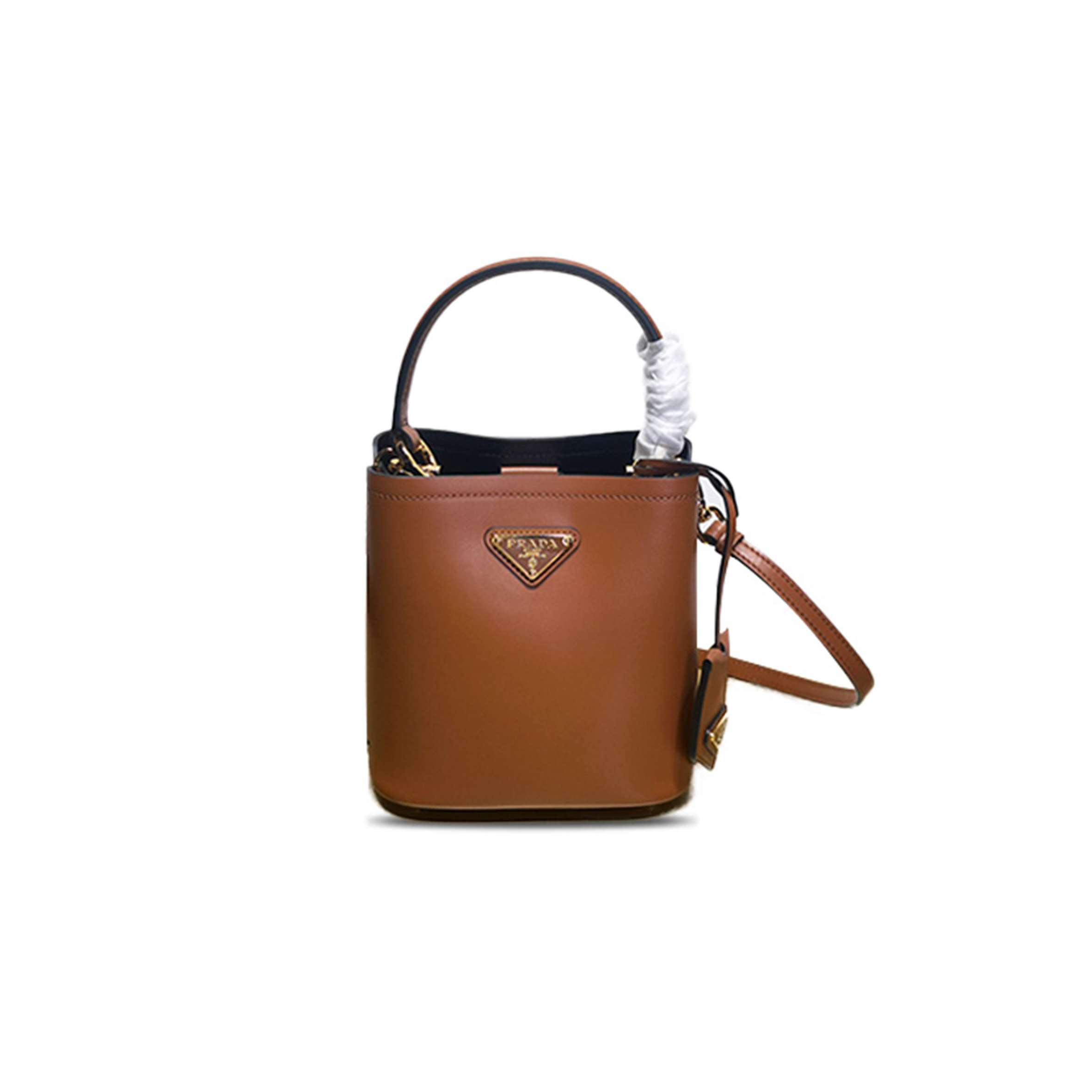 Pra*a small saffiano leather panier bag 1ba373 (16*15*9.5cm)